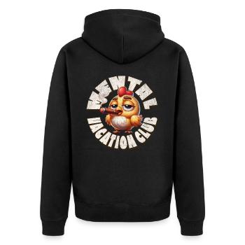 Mental Vacation Club - Unisex Premium Bio Zip Hoodie - Schwarz - Hinten - Nico (187cm)