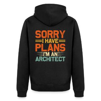 Architecte - Veste à capuche bio Premium Unisexe - noir - Dos - Nico (187cm)