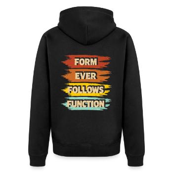 Architekt - Unisex Premium Bio Zip Hoodie - Schwarz - Hinten - Nico (187cm)
