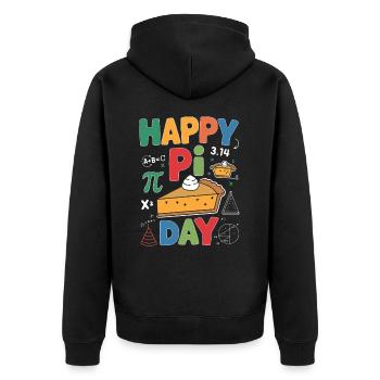 Happy Pi Day - Unisex Premium Bio Zip Hoodie - Schwarz - Hinten - Nico (187cm)
