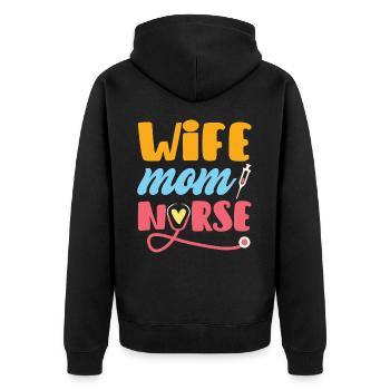 Épouse Maman Infirmière - Veste à capuche bio Premium Unisexe - noir - Dos - Nico (187cm)