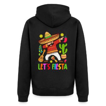 Let's Fiesta - Unisex Premium Organic Zip Hoodie - black - Back - Nico (187cm)