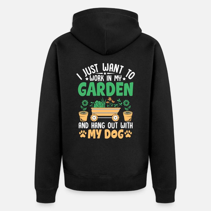Chien de jardin - Veste à capuche bio Premium Unisexe - noir