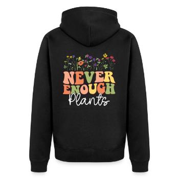 Never Enough Plants - Unisex Premium Bio Zip Hoodie - Schwarz - Hinten - Nico (187cm)