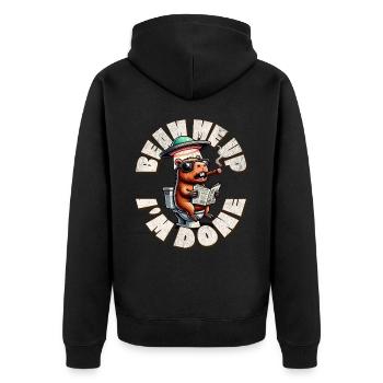 Beam Me Up I'm Done - Unisex Premium Organic Zip Hoodie - black - Back - Nico (187cm)