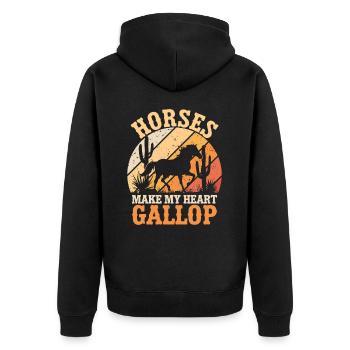 Les chevaux font galoper mon cœur - Veste à capuche bio Premium Unisexe - noir - Dos - Nico (187cm)