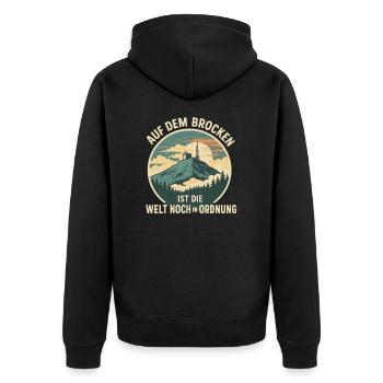 Harz I Brocken Brockenbahn Walpurgis Motiv für - Unisex Premium Bio Zip Hoodie - Schwarz - Hinten - Nico (187cm)