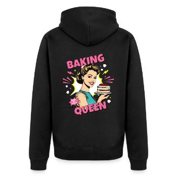 Baking Cake Baking Queen Baking Fairy Baker Pop Art - Unisex Premium Organic Zip Hoodie - black - Back - Nico (187cm)