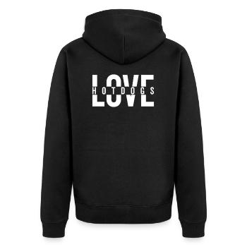 Love Hotdogs Déclaration de restauration rapide - Veste à capuche bio Premium Unisexe - noir - Dos - Nico (187cm)