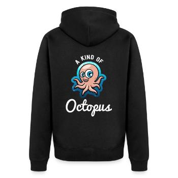 Pieuvre poissons mer poulpe calamar cadeau - Veste à capuche bio Premium Unisexe - noir - Dos - Nico (187cm)