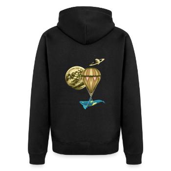 Montgolfières, montgolfières, dirigeables - Veste à capuche bio Premium Unisexe - noir - Dos - Nico (187cm)