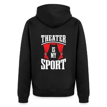 Le théâtre est mon sport pour les amateurs de musique - Veste à capuche bio Premium Unisexe - noir - Dos - Nico (187cm)