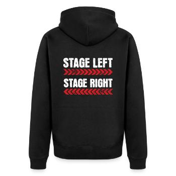 Stage Left Stage Right for musical fans - Unisex Premium Organic Zip Hoodie - black - Back - Nico (187cm)