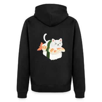 Drôles de sushi cats pour tous les amoureux des chats - Veste à capuche bio Premium Unisexe - noir - Dos - Nico (187cm)