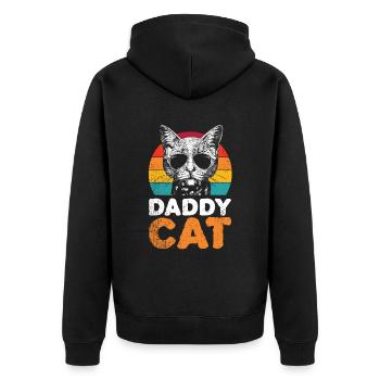 Drôle de cat daddy design pour tous les papas de chat - Veste à capuche bio Premium Unisexe - noir - Dos - Nico (187cm)