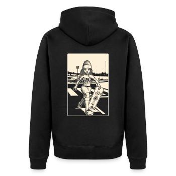 Filles avec des | de skateboard Papillon sur chemise - Veste à capuche bio Premium Unisexe - noir - Dos - Nico (187cm)