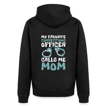 Mon agent correctionnel préféré m’appelle maman - Veste à capuche bio Premium Unisexe - noir - Dos - Nico (187cm)
