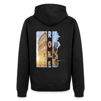 Rome Rome Italy City Skyline Home Love - Unisex Premium Organic Zip Hoodie - black - Back - Nico (187cm)