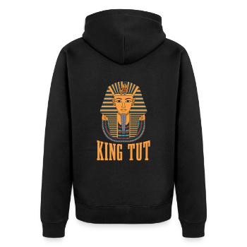 King Tut Design For All Egyptians - Unisex Premium Organic Zip Hoodie - black - Back - Nico (187cm)