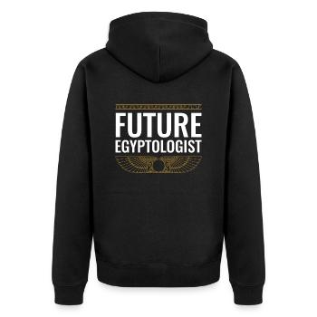Zukünftiger Ägyptologe Für Alle Fans Der - Unisex Premium Bio Zip Hoodie - Schwarz - Hinten - Nico (187cm)