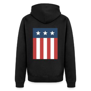 Stars and Stripes Flag - Unisex Premium Organic Zip Hoodie - black - Back - Nico (187cm)