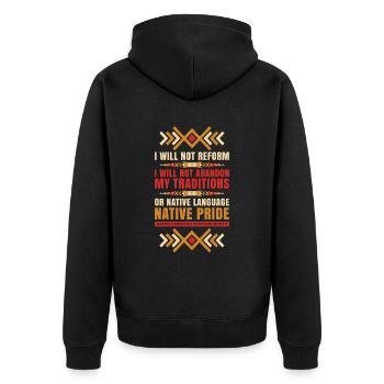 We will not reform, we will increase pride. - Unisex Premium Organic Zip Hoodie - black - Back - Nico (187cm)