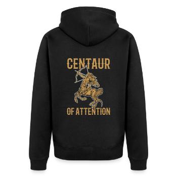 Zentaur Der Aufmerksame Für Alle Fans Der - Unisex Premium Bio Zip Hoodie - Schwarz - Hinten - Nico (187cm)