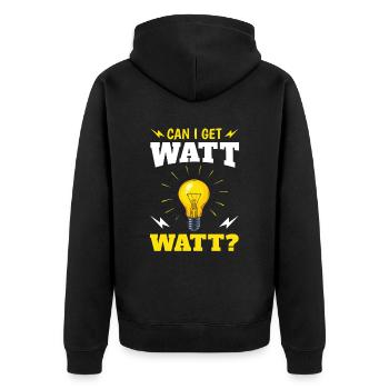 Puis-je obtenir des watts? Design amusant pour - Veste à capuche bio Premium Unisexe - noir - Dos - Nico (187cm)