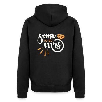 Soon wife for bride and groom - Unisex Premium Organic Zip Hoodie - black - Back - Nico (187cm)