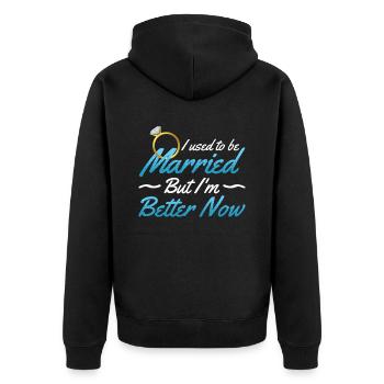 I used to be married, but now I'm feeling - Unisex Premium Organic Zip Hoodie - black - Back - Nico (187cm)