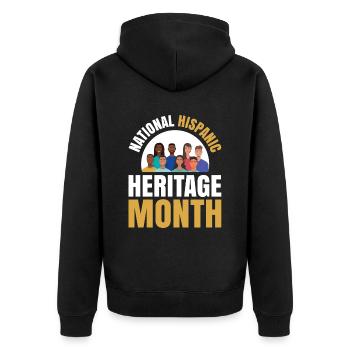 Hispanic Heritage Month Familie Von Hispanic - Unisex Premium Bio Zip Hoodie - Schwarz - Hinten - Nico (187cm)