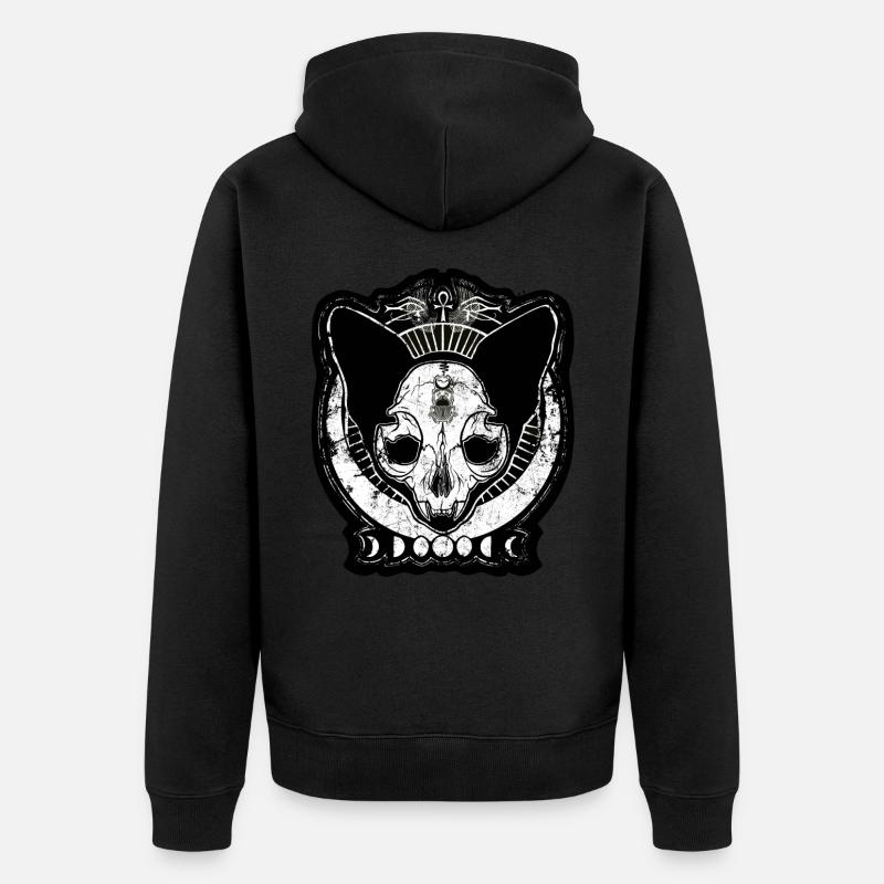 Chat Déesse de la Nuit - Veste à capuche bio Premium Unisexe - noir