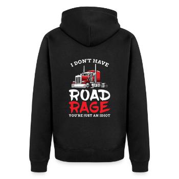 Ich Habe Nicht Road Rage Du Bist Nur Ein Idiot Für - Unisex Premium Bio Zip Hoodie - Schwarz - Hinten - Nico (187cm)