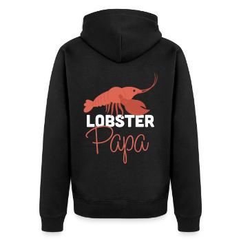 Hummer Papa Hummer Languste Meeresfrüchte - Unisex Premium Bio Zip Hoodie - Schwarz - Hinten - Nico (187cm)
