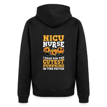 Infirmière de l’USIN je m’occupe des plus doux - Veste à capuche bio Premium Unisexe - noir - Dos - Nico (187cm)