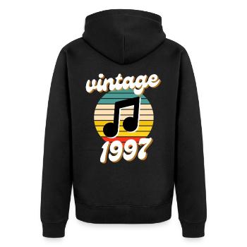 né millésime année 1997 idée cadeau années 90 - Veste à capuche bio Premium Unisexe - noir - Dos - Nico (187cm)
