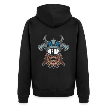 Lustiges Skandinavisches Bart-design - Unisex Premium Bio Zip Hoodie - Schwarz - Hinten - Nico (187cm)