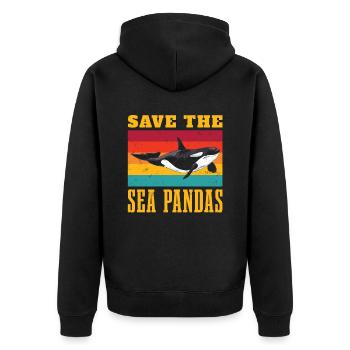 Sauvez les pandas de mer pour tous les amoureux des baleines - Veste à capuche bio Premium Unisexe - noir - Dos - Nico (187cm)