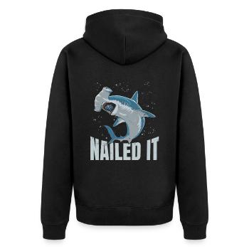 Nailed For All Shark Lovers - Unisex Premium Organic Zip Hoodie - black - Back - Nico (187cm)