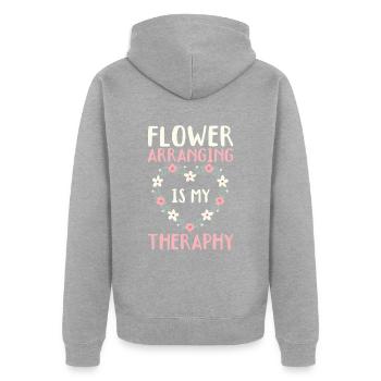 Binding flowers Is My Therapy - Unisex Premium Organic Zip Hoodie - heather grey - Back - Nico (187cm)