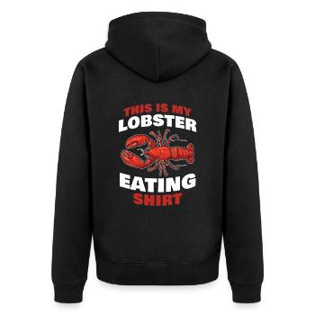 Dieses Ist Mein Meeresfrüchte-krustentier, Das - Unisex Premium Bio Zip Hoodie - Schwarz - Hinten - Nico (187cm)