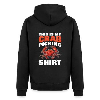 Dies Ist Mein Krabbensammeln-design Für Alle - Unisex Premium Bio Zip Hoodie - Schwarz - Hinten - Nico (187cm)