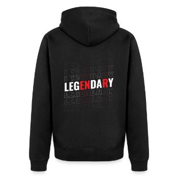 Legendary Bodybuilding Weight Training Fitness - Unisex Premium Organic Zip Hoodie - black - Back - Nico (187cm)