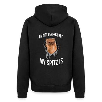 Mein Spitz Ist Perfekt Für Alle Hundebesitzer - Unisex Premium Bio Zip Hoodie - Schwarz - Hinten - Nico (187cm)