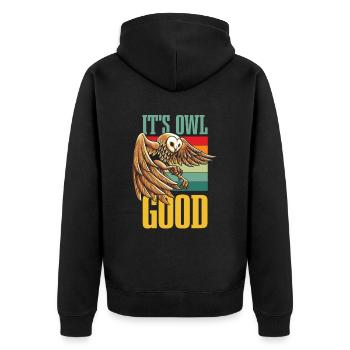 It's Owl Gut Für Alle Eulen Vogelfans - Unisex Premium Bio Zip Hoodie - Schwarz - Hinten - Nico (187cm)