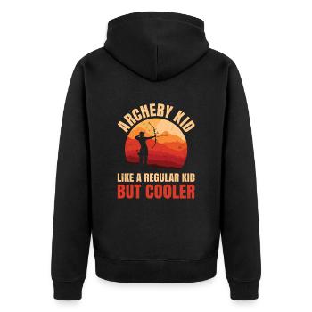 Archer enfant comme un enfant normal, mais - Veste à capuche bio Premium Unisexe - noir - Dos - Nico (187cm)