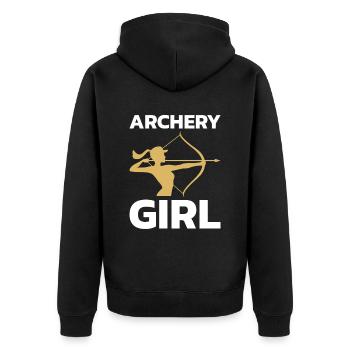 Archery Girl pour tous les fans d’Achery - Veste à capuche bio Premium Unisexe - noir - Dos - Nico (187cm)