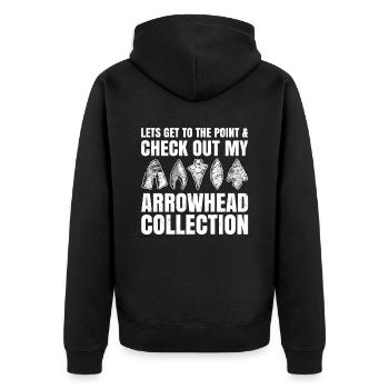 Let's get down to business looking at arrowheads - Unisex Premium Organic Zip Hoodie - black - Back - Nico (187cm)