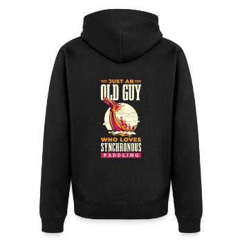 Nur Ein Alter Mann, Der Das Synchronpaddeln Liebt - Unisex Premium Bio Zip Hoodie - Schwarz - Hinten - Nico (187cm)