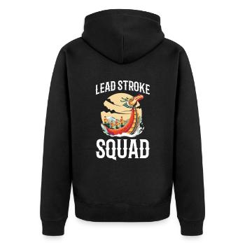 Lead Stroke Squad Für Alle Drachenbootrennen-fans - Unisex Premium Bio Zip Hoodie - Schwarz - Hinten - Nico (187cm)